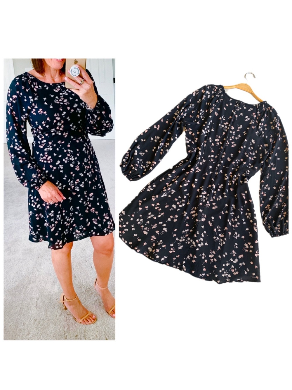 Ann Taylor Terra Floral Smocked Flare Dress size 6P